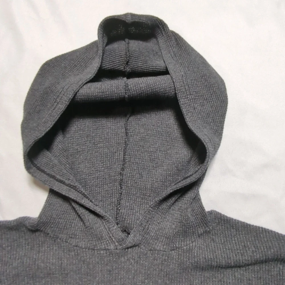 Bar J Wranglers Jackson Hole Wyoming‎ Thermal Hoodie Gray Waffle Knit Large USA